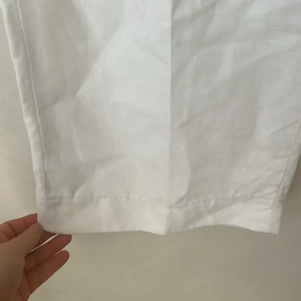 Aritzia White High-Waist Wide-Leg Linen Pants